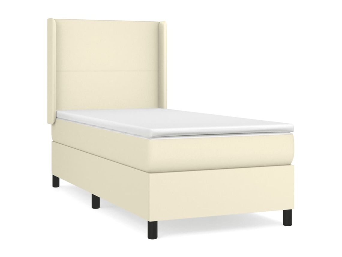 Box Spring Bed, Box Spring Beds Vidaxl Creme Couro Artificial (90 X 200 Cm)