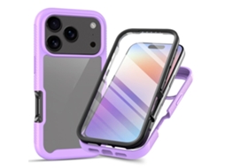 Capa Skalo Para Iphone 17 Pro, Transparente, À Prova De Choque E Com Protetor De Tela - Roxa