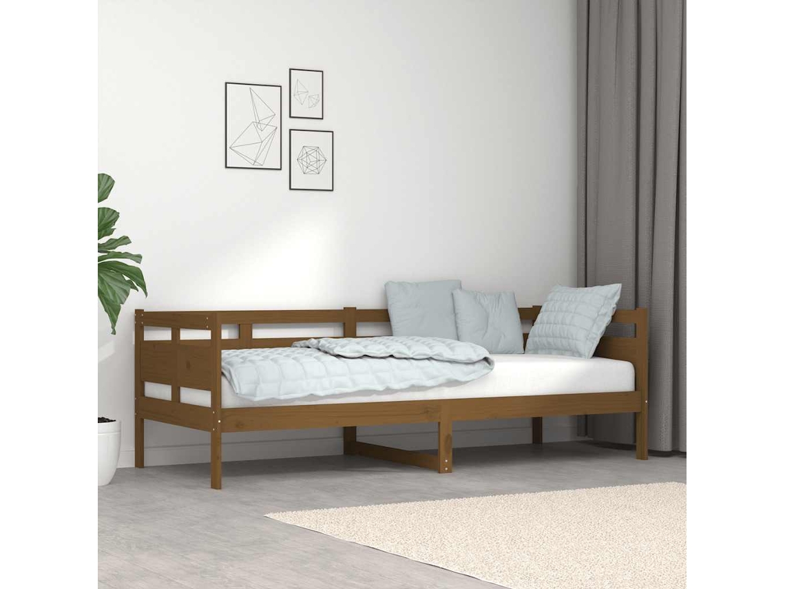 Vidaxl Sofá-cama 80x200 Cm Madeira De Pinho Maciça Castanho-mel