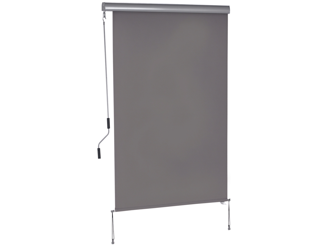 Toldo Vertical Cinza 200x120cm, Poliéster/alumínio, Manivela, Privacidade. Ge