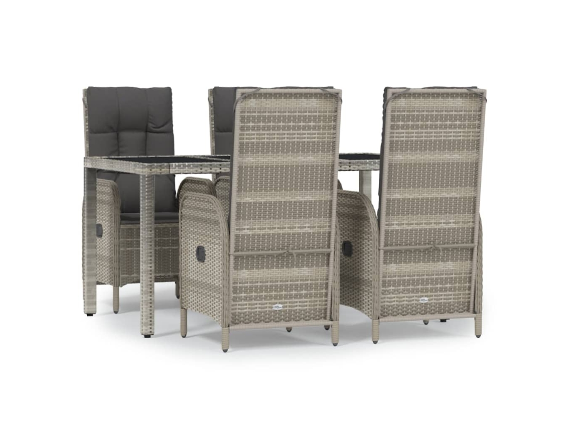 Garden Dining Set, Garden Dining Sets Vidaxl Cinzeto Rattan / Vime (mesa Com 150 Cm De Comprimento)
