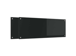 Conjunto 2 Backsplash De Vidro Temperado Para Cozinha Vidaxl Preto Vidro Temperado