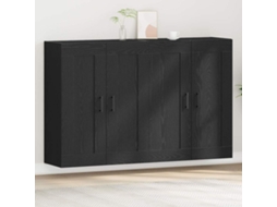 Vidaxl Estante De Parede 2 Unid. Carvalho Preto 69,5 X 34 X 90 Cm