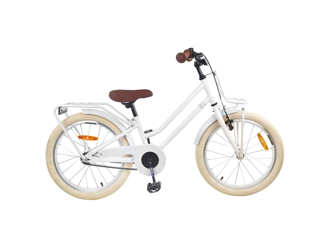 Vidaxl Bicicleta Infantil 18 Polegadas Para 5-7 Anos Branco