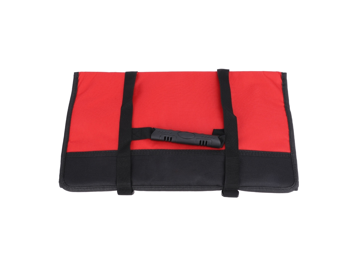 Bolsa Enrolável Para Ferramentas Com Múltiplos Bolsos, Grande Capacidade, Tecido Oxford Resistente, Cor Vermelha Para Eletricistas