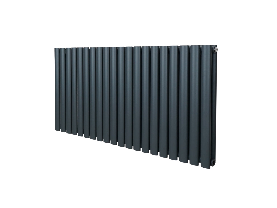 Radiador Oval De Colunas 600x1200mm Em Aço Carbono Antracite Com Alta Emissão De Calor E Acabamento De Tripla Camada