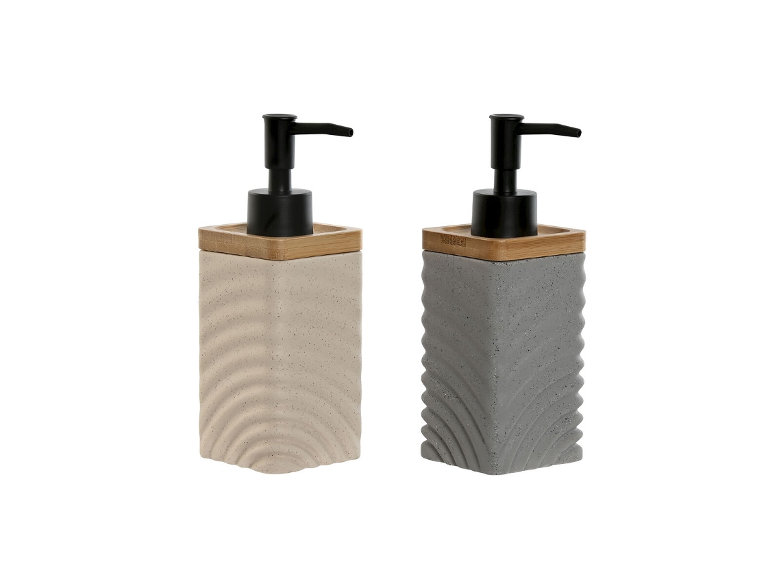 Dispensador de Sabonete Home Esprit Preto Cinza Creme Dolomita Bambu 320 ml (2 Unidades)