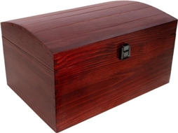 Caixa de Armazenamento de Baú Deco Criativa Madeira Vermelha 34 5 X 25 X 19 2 Cm com Fecho e Tampa Curva CREATIVE DECO