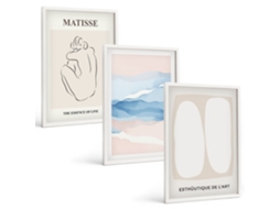Composição De Quadros Formas Abstratas Matisse Moldura Branca Imagens Para Um Quarto Infantil Espelharte (3 Piezas De 40x60 Cm)