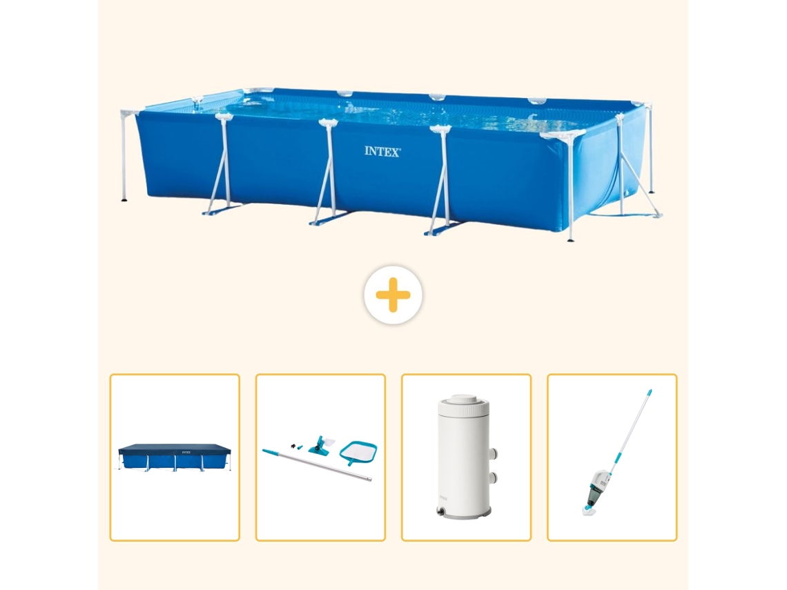 Intex Piscina Com Estrutura Retangular - 450x220x84 Cm - 5-peças S83