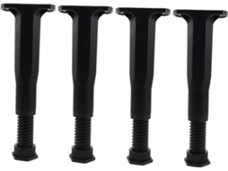 Tehaux Conjunto De 4 Pés Apoio Ajustáveis Para Estrutura Cama Em Plástico Com Superfície Lisa E Proteção O Piso, Altura