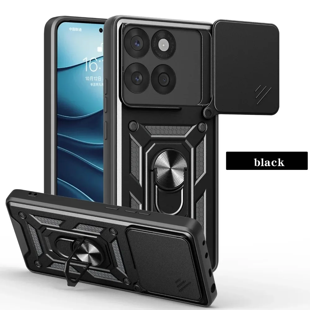 (preto, Motorola Edge 50 Fusion) Capa Magnética Com Proteção Deslizante Para Câmera, Suporte De Anel E Capa Traseira