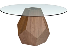 Mesa de Refeição ANGEL CERDÁ. 1093 (Castanho - Madeira, Vidro - Ø150 x 75 cm)