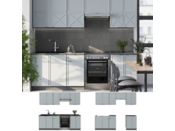 Fama De Cozinha, 240cm Sem Pt, Azul Claro Cinza/antracite, Antracite, Vicco