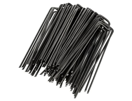 Pacote GardenMate de 100 estacas de fixação de aço de 2,9 mm, 150 mm de comprimento e 25 mm de largura GARDENMATE
