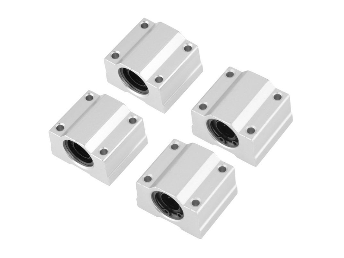 Bloco De Deslizamento Com Rolamento Linear Scs12uu, Conjunto De 4, Diâmetro Interno 12mm, Alumínio