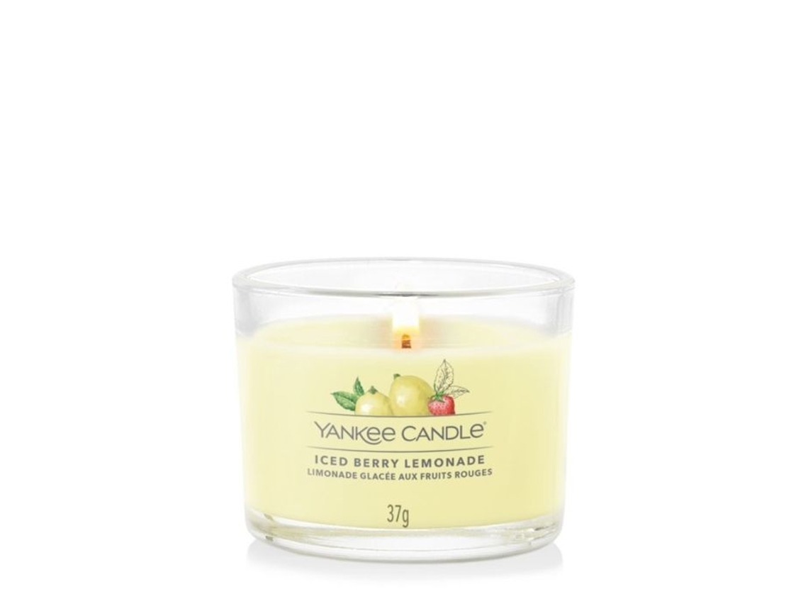 Yankee Candle Vela Votiva Em Vidro Única Lemonade De Berry Gelado