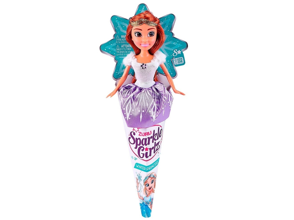 Boneca Princesa de Inverno com Cone 26 Cm 3 Cores SPARKLE