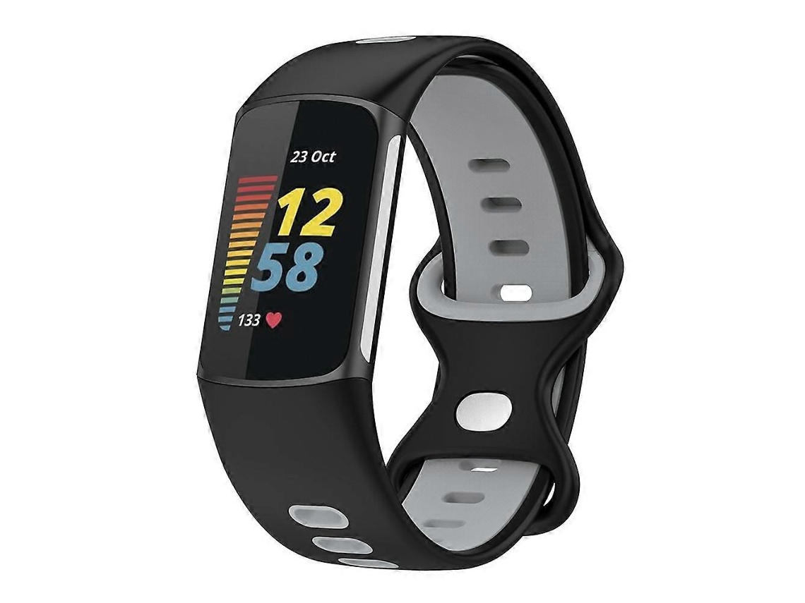 Pulseira de silicone à prova d'água bicolor para relógio inteligente esportivo Fitbit Charge 5 Hengrongshen