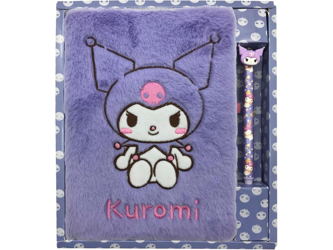 Conjunto De Caderno E Caneta De Pelúcia Kuromi 83621 Hello Kitty