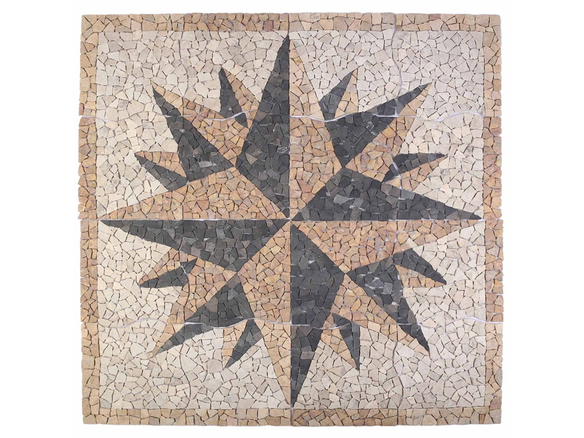 Vidaxl Azulejos Mosáico Com Padrão De Vento Multicolor 120 X 120 Cm