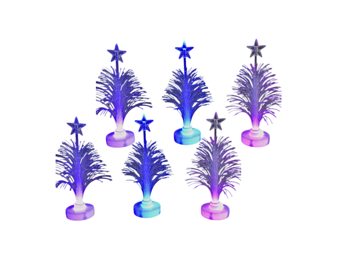 Conjunto De 6 Delicadas Árvores De Natal Com Led Para Espalhar Alegria Em Sua Decoração Natalina.-aquaforge