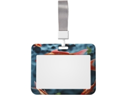 Suporte para Crachá com estampa de carpa vermelha japonesa, com cordão, suporte vertical para Crachá à prova d'água em plástico, protetor