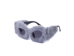 2026 óculos de Sol Vintage Fluffy para Mulher com Proteção Uv400 para Festa e Cosplay