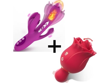 Vibrador Rabbit 4 Em 1 Com Aquecimento, Dildo De Ponto G Com Estimulação De Clitóris E Lambida De Língua Para Mulheres