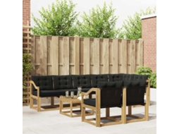 Vidaxl Conjunto De Sofás Para Exterior 9 Pcs Branco E Preto