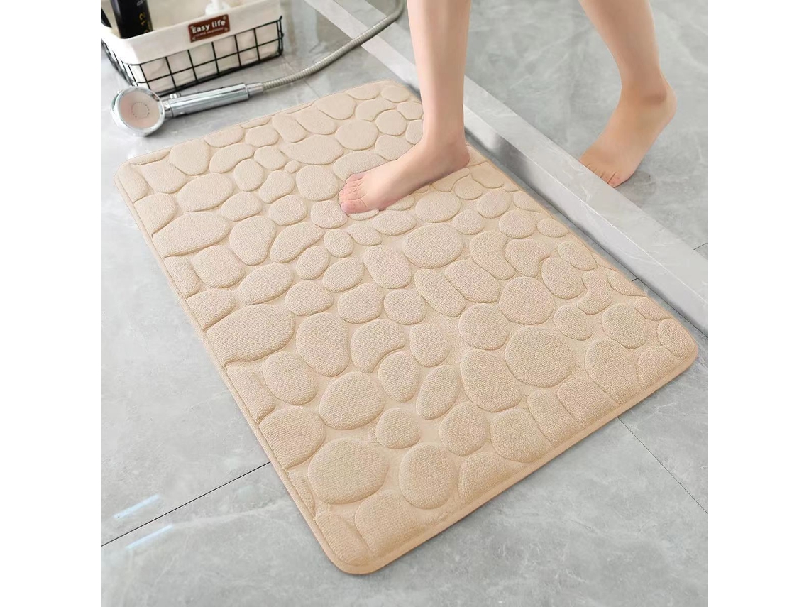 Tapete de Banheiro/tapete de Porta 3d Antiderrapante e Absorvente , com Design de Canaletas em Relevo e Secagem Rápida. MDUG (damasco)