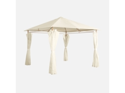 Pérgola De 3x3m Com Cortinas, Cru Sweeek