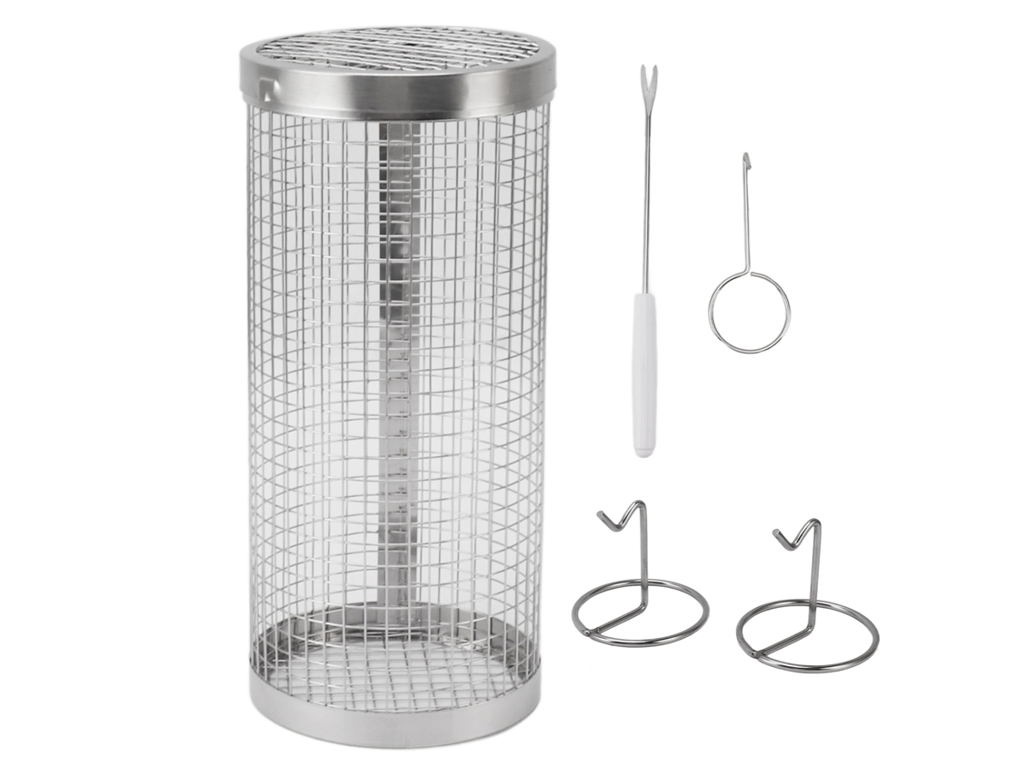 Grelha em Aço Inoxidável com Alça para Churrasco, 12x8 polegadas AQUAFORGE