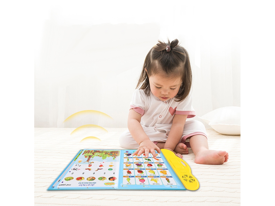 Primerox caneta de Leitura Inteligente Educativa para Crianças Amarela com Sons e Imagens Vívidos