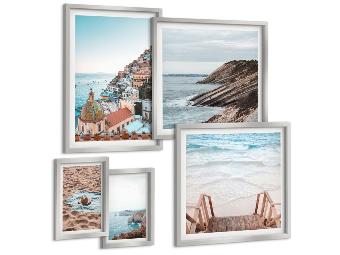 Quadros Decorativos Para Parede Figuras Elegantes Em Minimalismo Moldura Prateada Imagens Para Um Quarto Infantil Espelharte (conjunto De 5 Imagens)