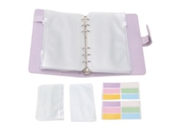 Carpeta De Presupuesto A6 De Cuero Binder Com Sobre De Dinheiro E Bolsa Com Cremalheira