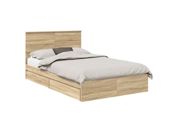 Cama com Armazenamento com Gaveta Carvalho Sonoma 135x190 cm MAISON EXCLUSIVE