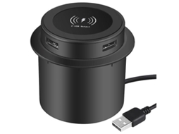 Carregador Sem Fio Rápido Integrado para Mesa com Porta Usb