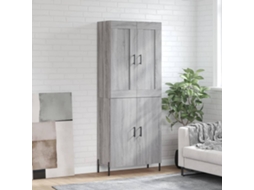 Vidaxl Armário Alto 69,5x34x180 Cm Derivados De Madeira Sonoma Cinza