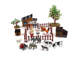 Primerox conjunto de Mini Figuras de Animais de Fazenda Modelos Acessórios Cena Educativo Brinquedo para Crianças