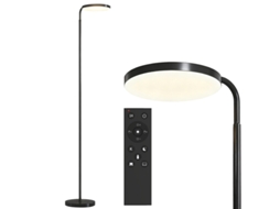 Candeeiro De Pé Led Com Comando Magnético, Ajustável E Giratório, Em Metal, Preto.