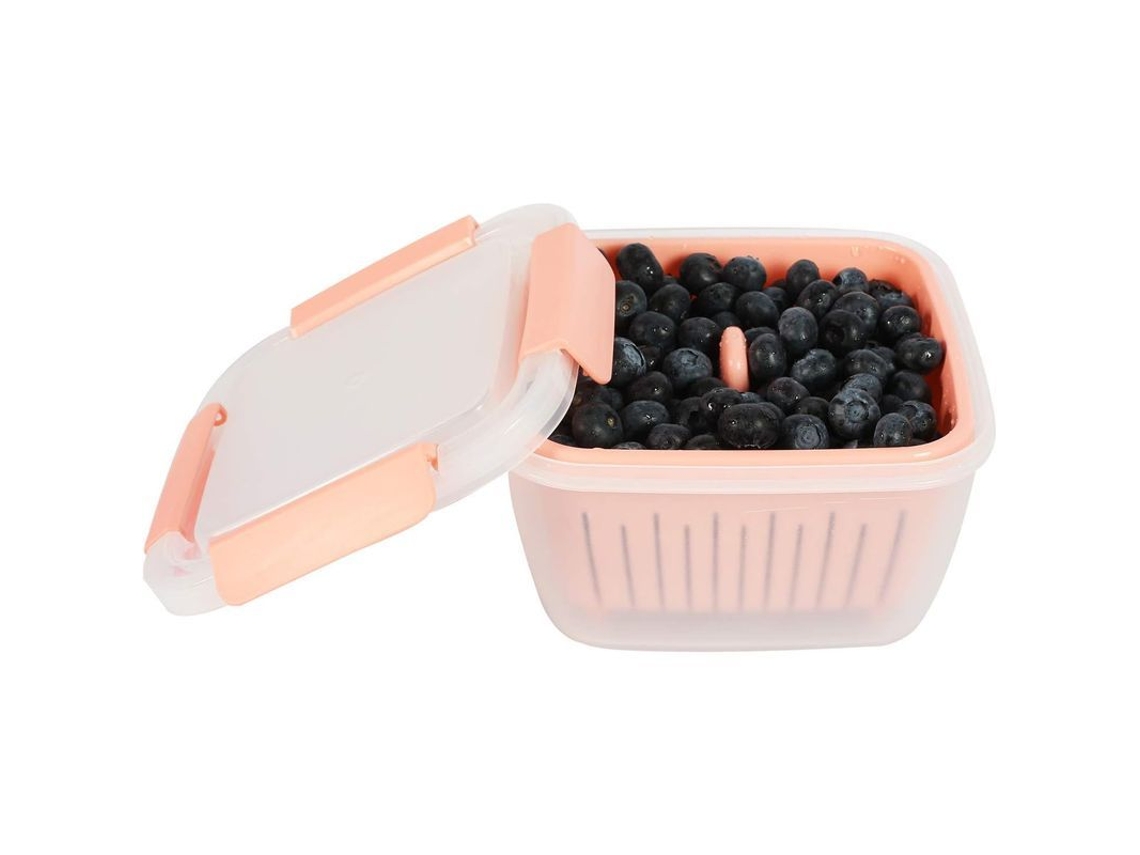 2026 recipiente de Armazenamento de Alimentos com Tampa Hermética Transparente 50 Oz Rosa 2 Peças