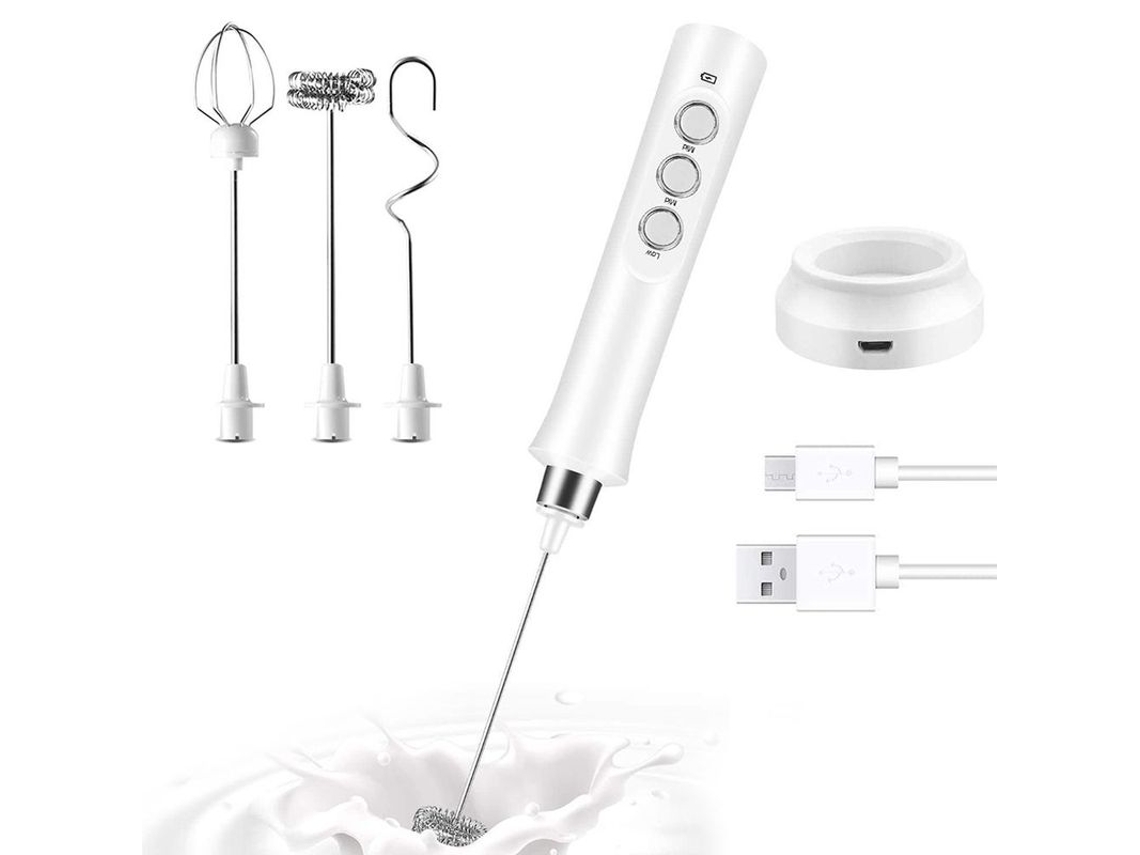 Espumador de Leite Portátil Recarregável Usb Branco AQUAFORGE