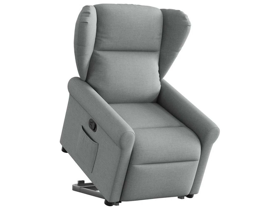 Vidaxl Poltrona Reclinável Elevatória Tecido Cinzento-claro