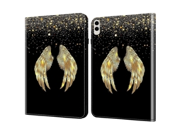 Capa de couro sintético Hengrongshen com compartimentos para cartões e alças douradas para Samsung Galaxy Tab S10 Ultra e S9 Ultra