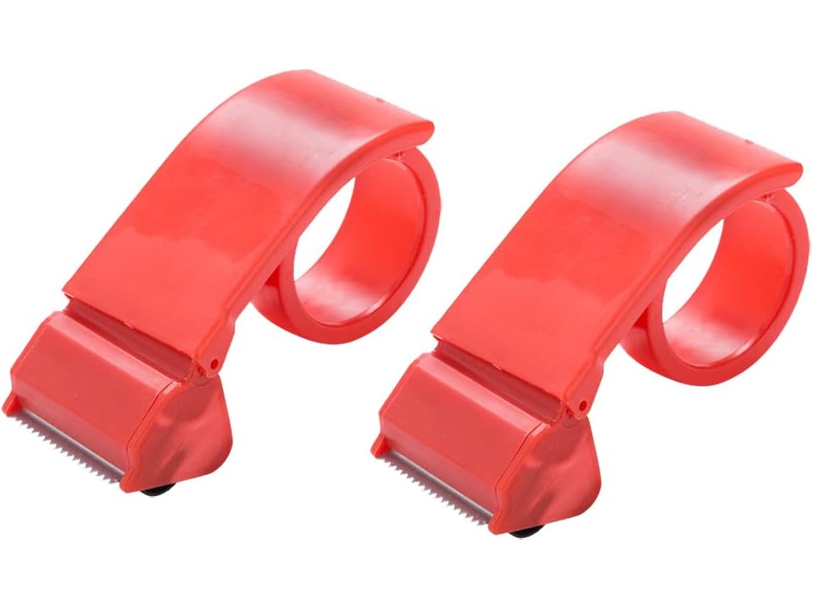 Dispensador portátil de fita adesiva, cortador manual de fita para embalagens e envios, 2 peças, estrutura de plástico