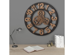 Vidaxl Relógio De Parede Metal 58 Cm Dourado E Preto