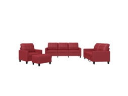 Sofa Set, Sofa Sets Vidaxl Vermelho Couro Artificial (n/a)