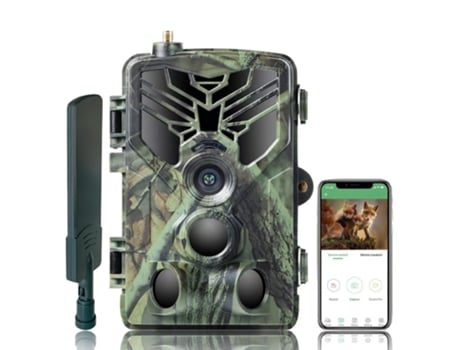 Câmera De Caça 4g 4k 30 Fps, Vídeo Em Tempo Real, Detecção De 120° Ativada Por Movimento De 0,5 S, Cartão Sd Máximo De 256 Gb Chornus (verde)