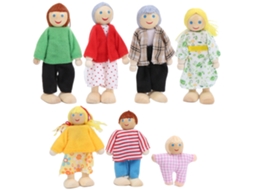 Mali bonecas de Família de Pinho Miniatura Brinquedo Acessório Casa de Bonecas Educativo